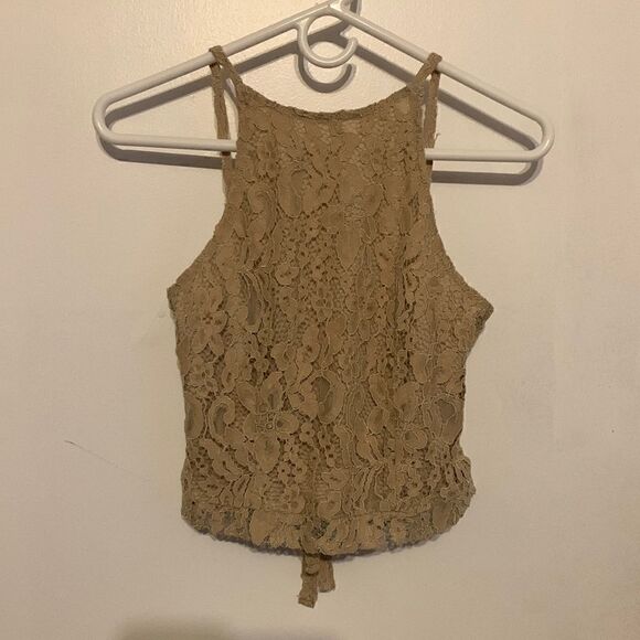 NA-KD NWT beige lace tie back singlet Size S/ EU 34 - Picture 1 of 7
